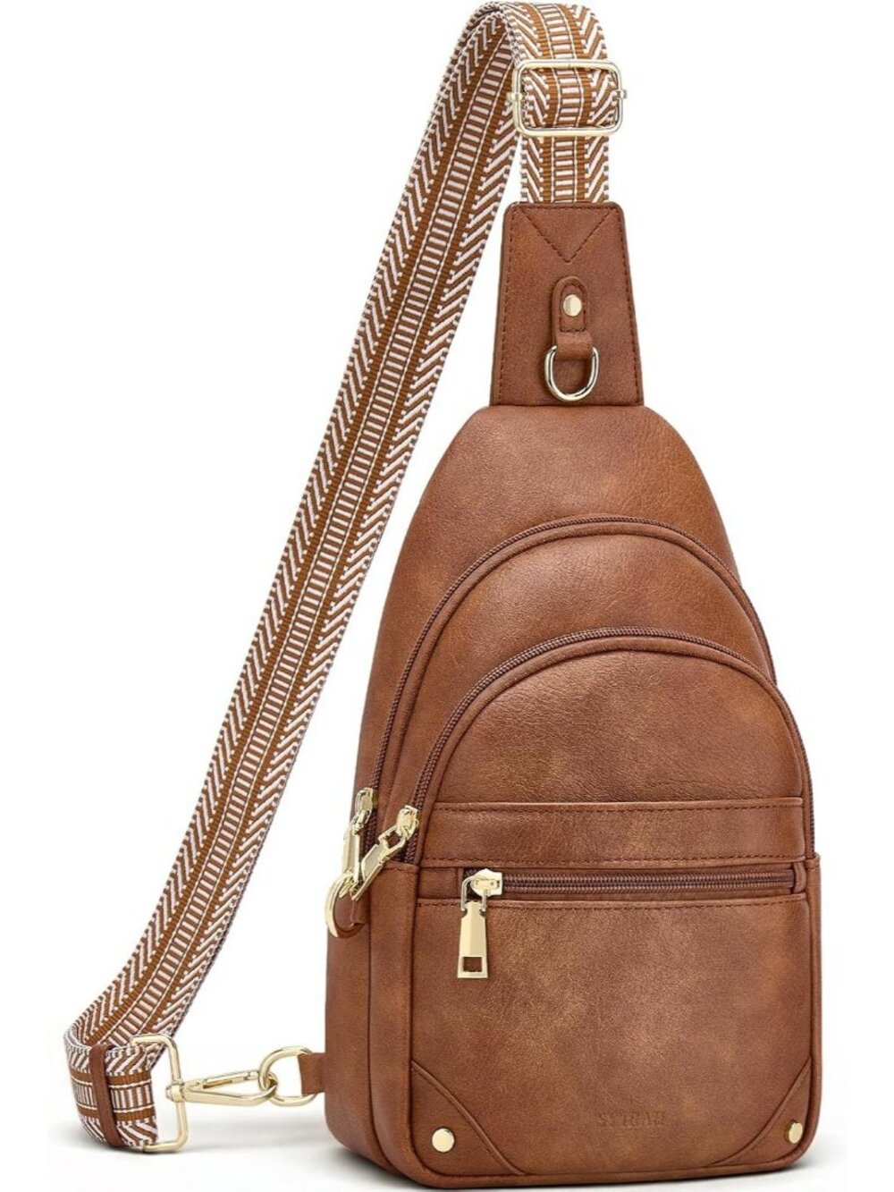 Women's Pure Brown Anti Theft RFID Travel Sling Purse Secure Crossbody Bag